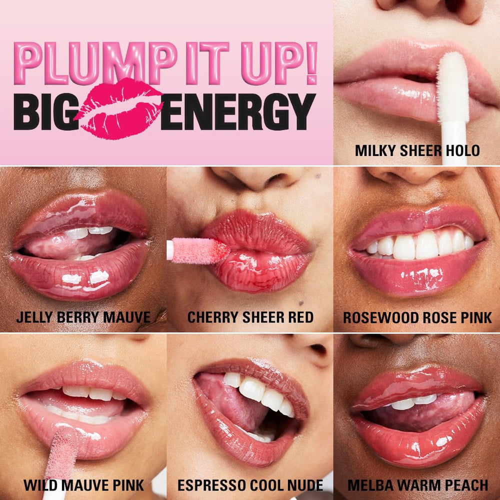 Gloss layered over lip liner to enhance color and shine.