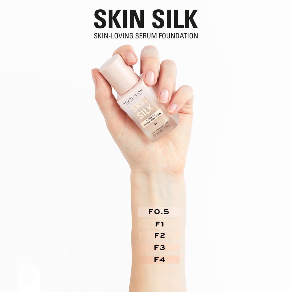 Revolution Beauty London Skin Silk Serum Foundation satin finish on the skin.
