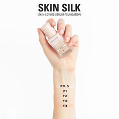 Revolution Beauty London Skin Silk Serum Foundation satin finish on the skin.