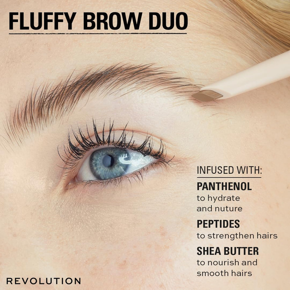 Ash Brown shade swatch for Revolution Fluffy Brow Filter Duo