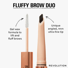 Revolution Fluffy Brow Filter Duo clear gel for brow hold