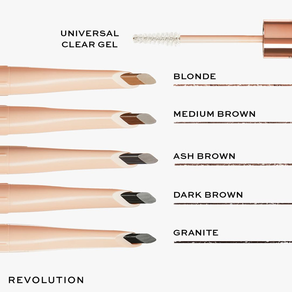 Revolution Fluffy Brow Filter Duo dense brush coats hairs