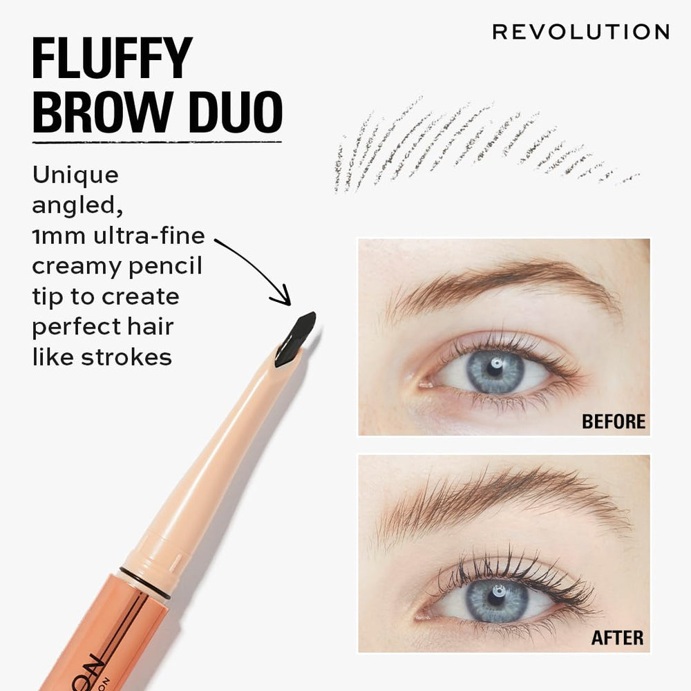 Panthenol complex in Fluffy Brow Filter Duo hydrates brow hairs