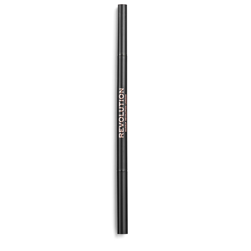 Revolution Precise Brow Pencil in dark brown swatch for confident, everyday brow shading.