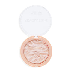 Revolution Beauty London Dare to Divulge highlighter packaging with bold glow