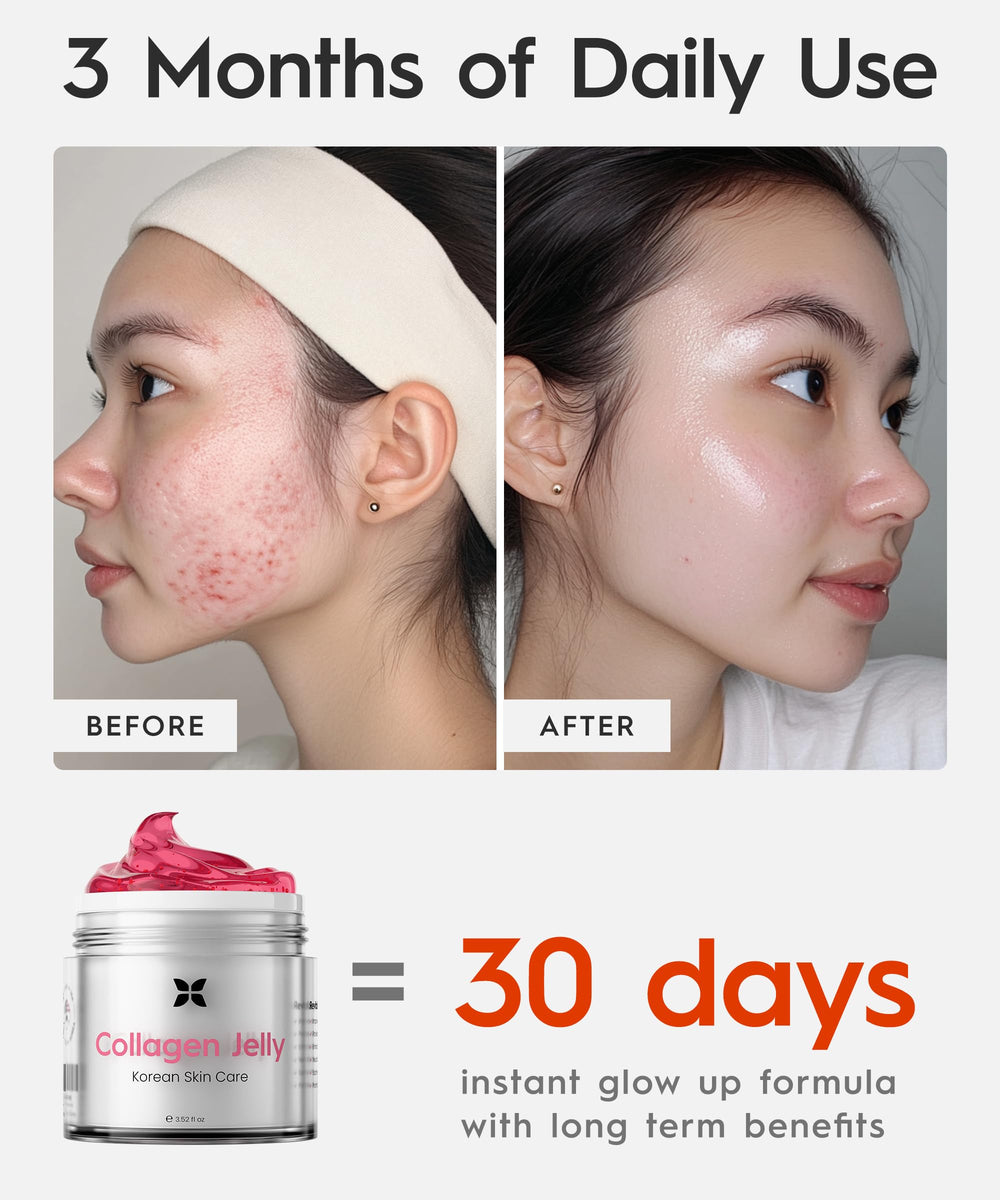 Applying REVO Collagen Jelly to the cheek for glow.