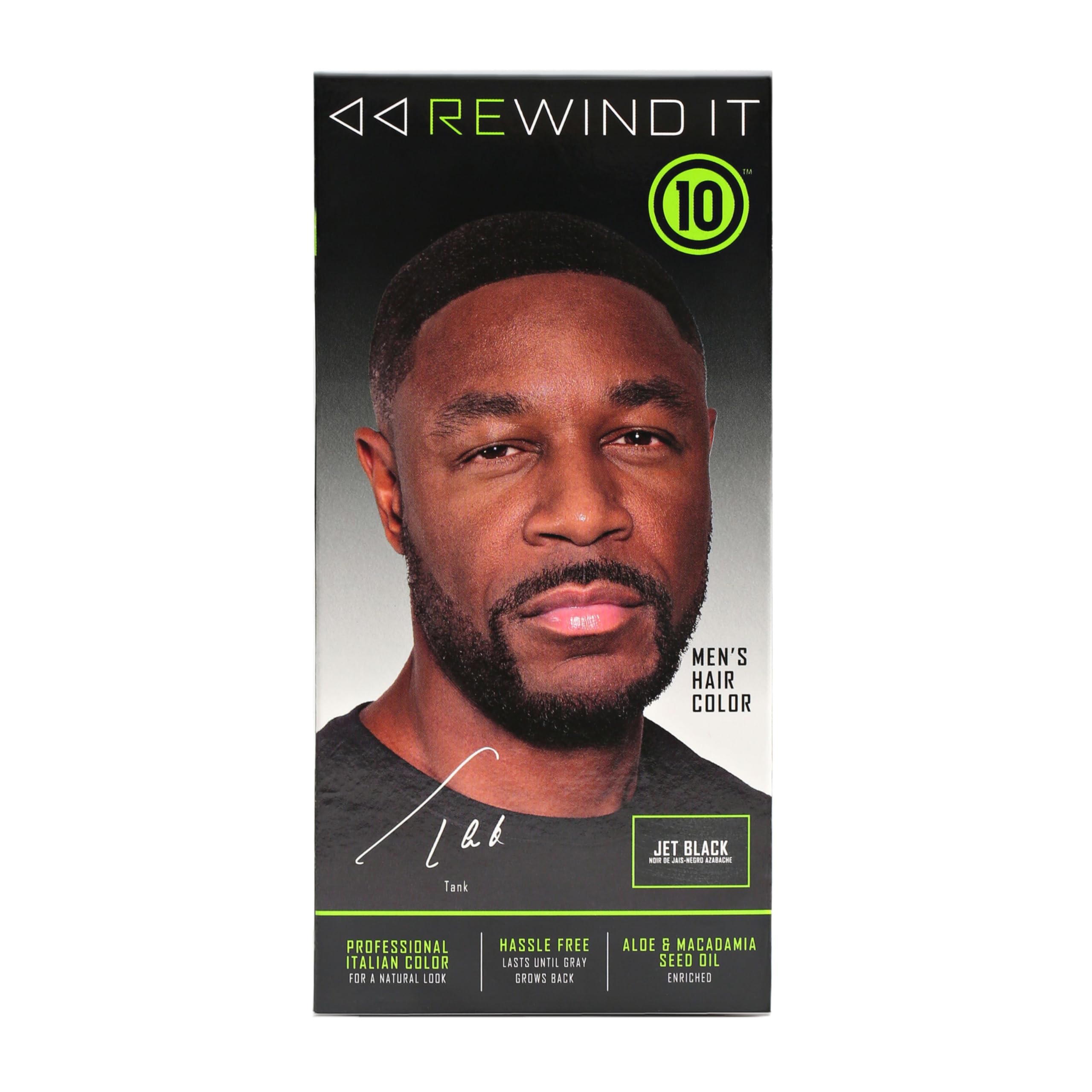 REWIND IT 10 Jet Black before-and-after shows noticeable shade improvement.