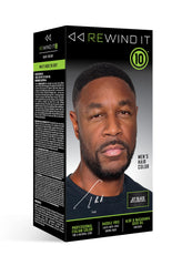 REWIND IT 10 Jet Black hair color bottle demonstrates fast, long-lasting color without ammonia.