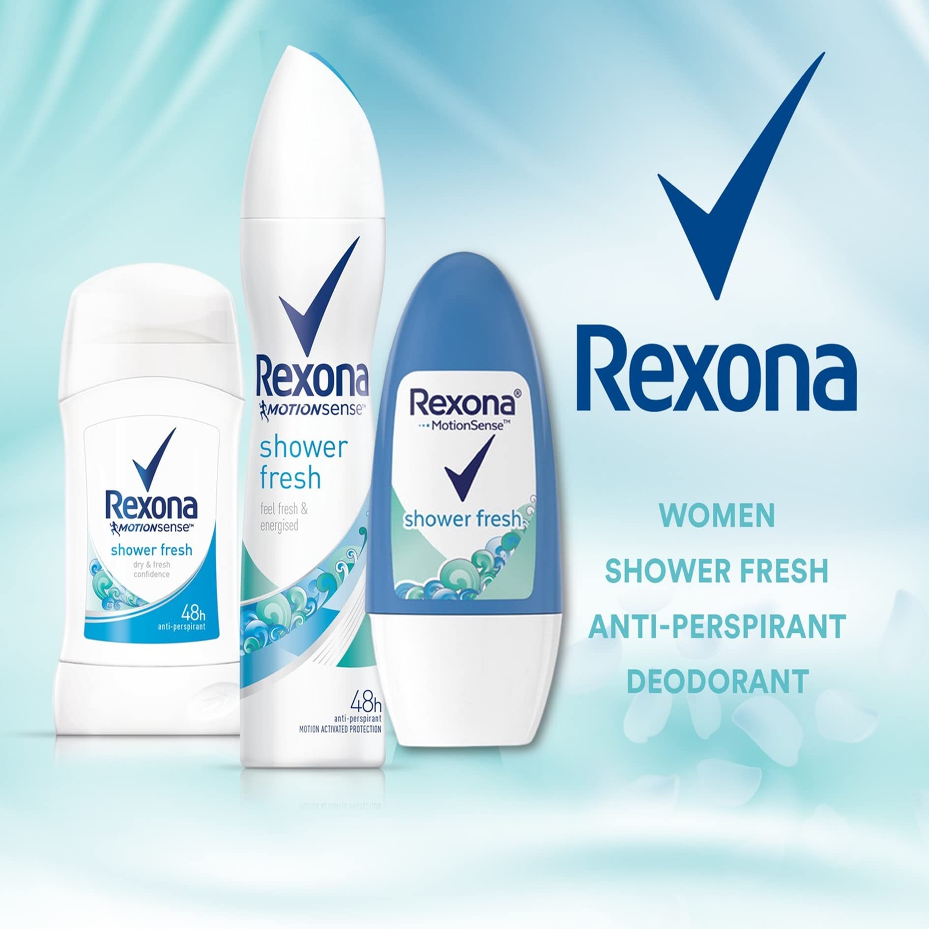 Rexona alcohol-free formula to keep skin comfortable all day.