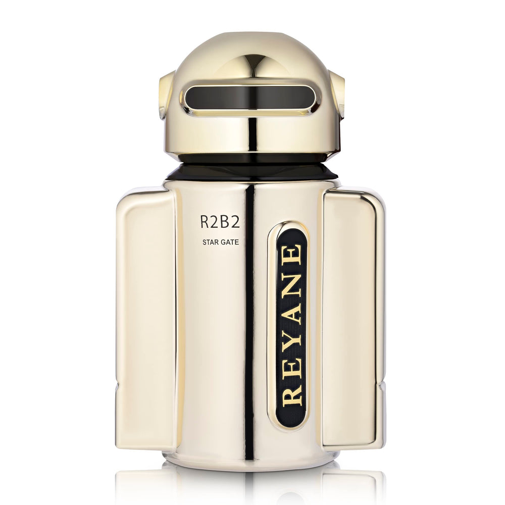 Reyane Tradition R2B2 Stargate bottle, a sleek display piece for daily wear.