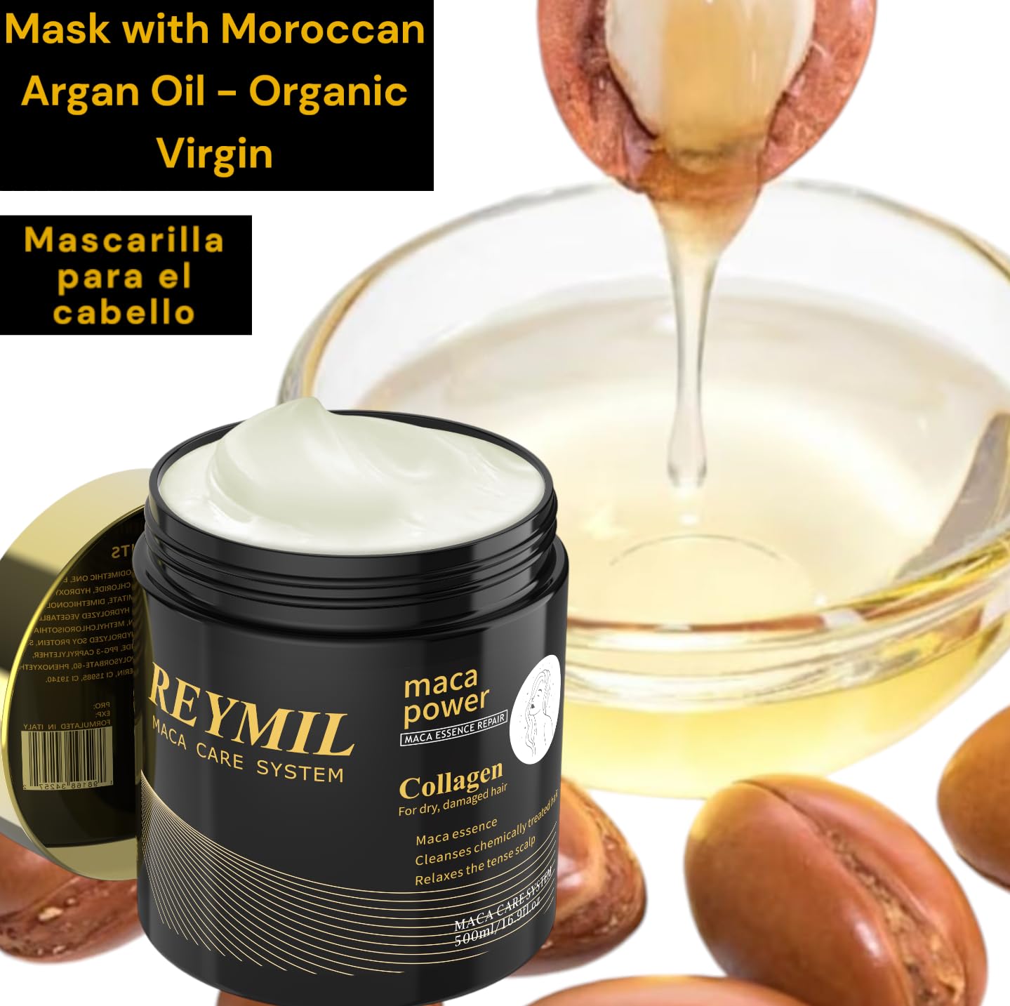 Creamy REYMIL mask texture adds shine while conditioning