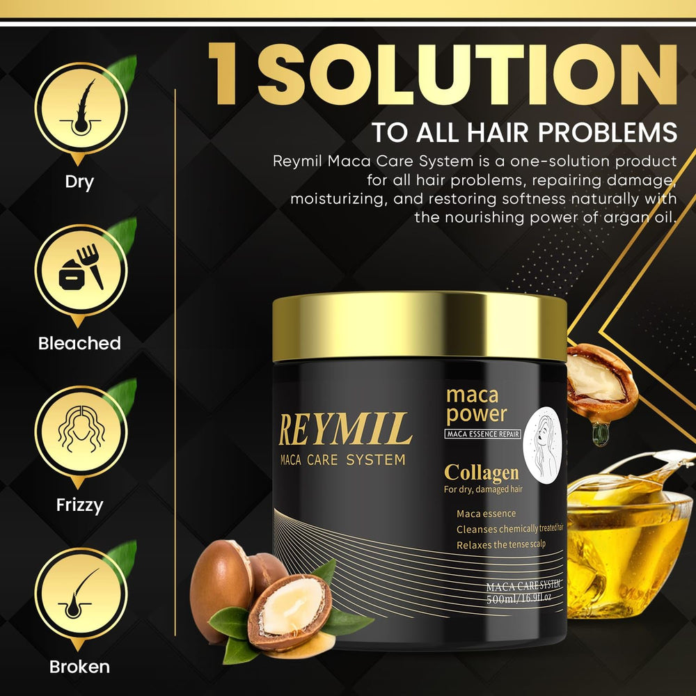 Wet hair with REYMIL mask ready to detangle and nourish