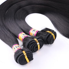 REYNA 20-inch silky straight weft in bundle view showing lightweight and affordable extensions.