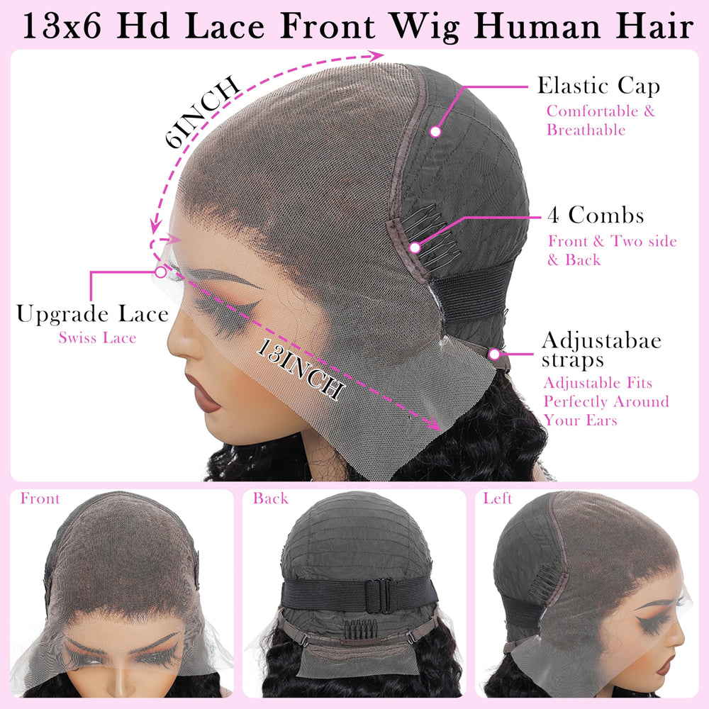 Rhiso 13x6 HD lace cap provides breathable, natural parting.