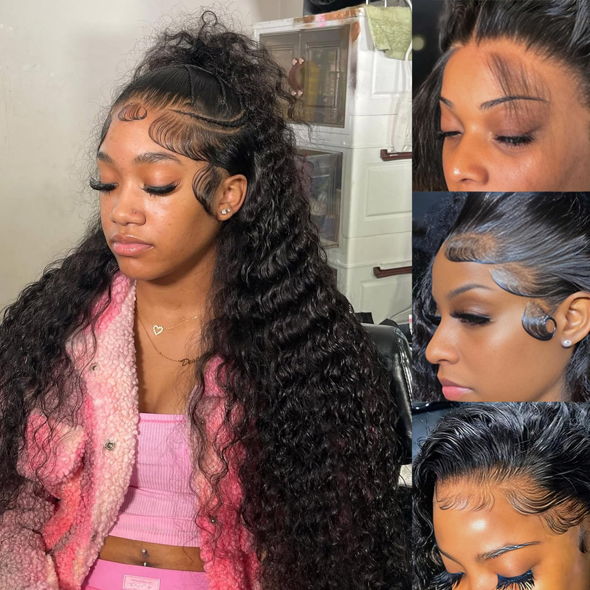 Rhiso 30-inch deep wave lace front wig with natural scalp for everyday wear.