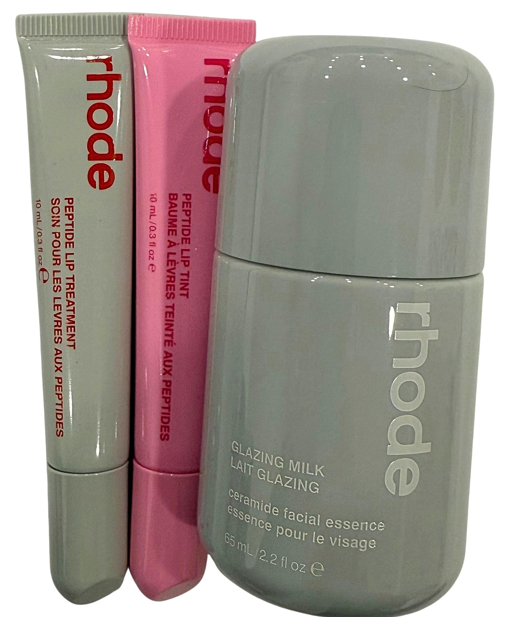 Rhode Glazing Milk bottle pour for dewy hydration and radiant skin prep.