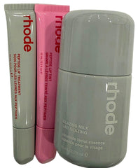 Rhode Glazing Milk bottle pour for dewy hydration and radiant skin prep.