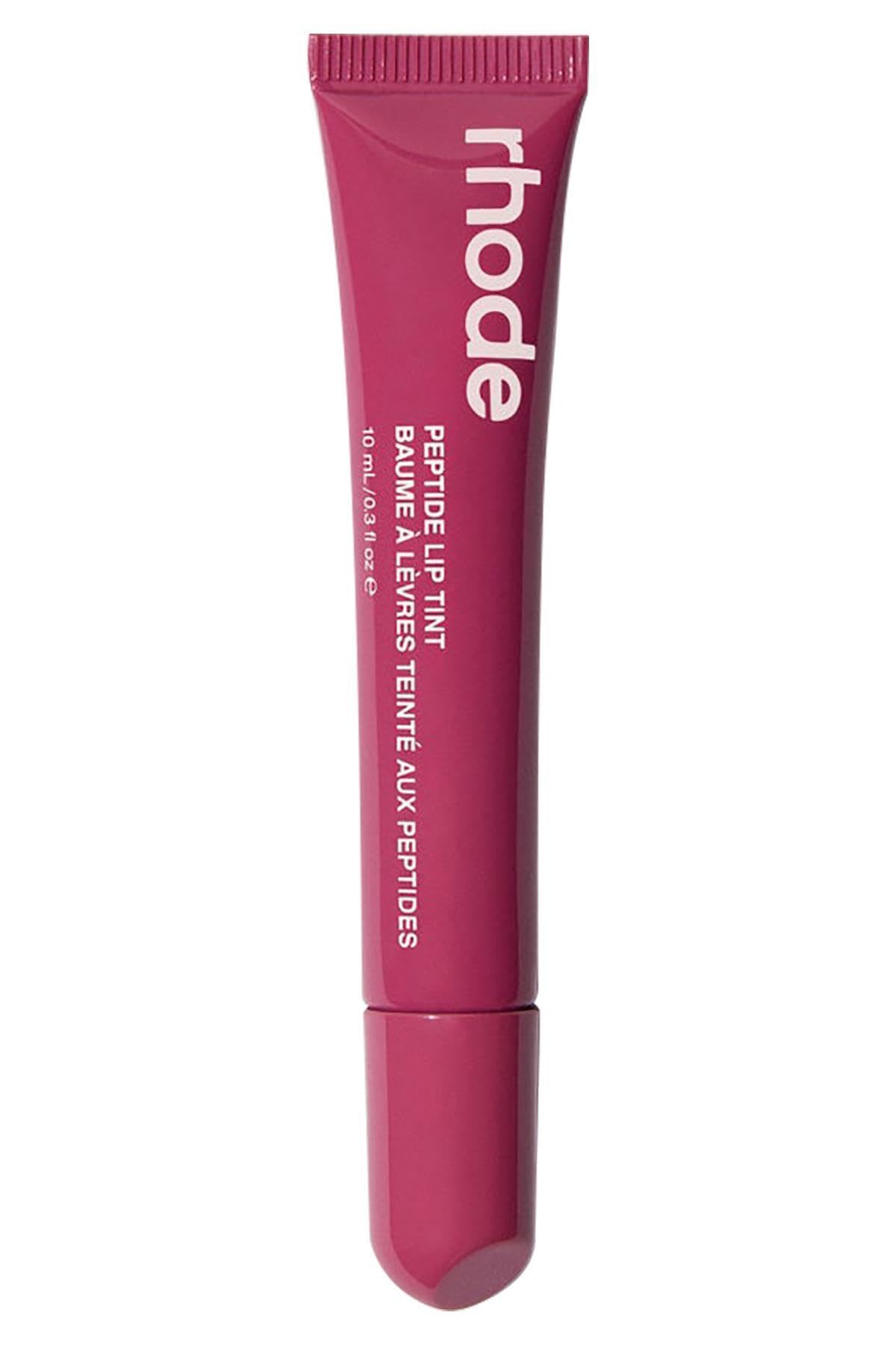 Rhode Peptide Lip Tint Raspberry Jelly compact showcasing sheer color and glossy finish