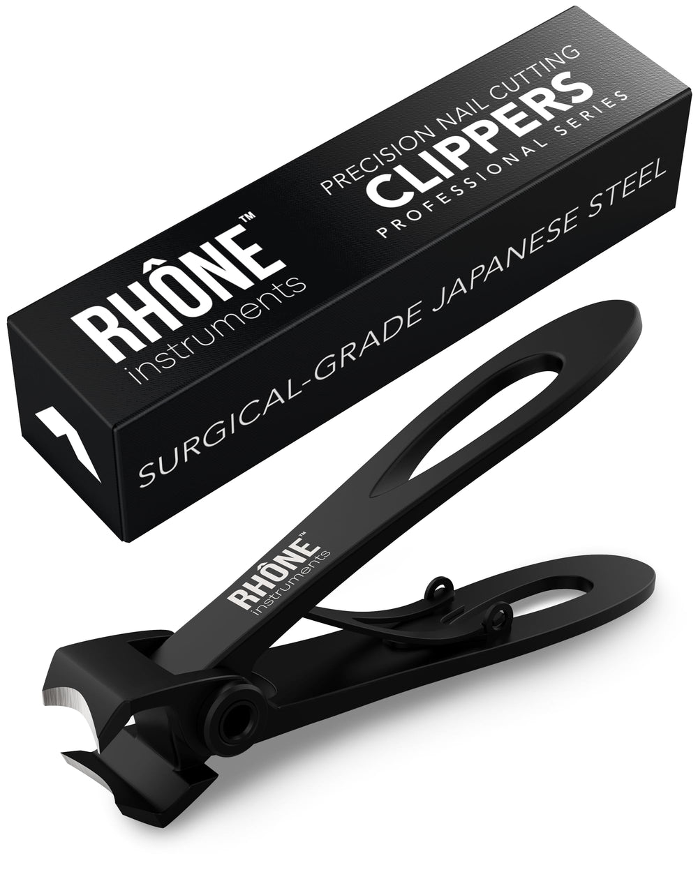 Rhône Instruments nail clipper close-up showing a sharp blade for clean cuts