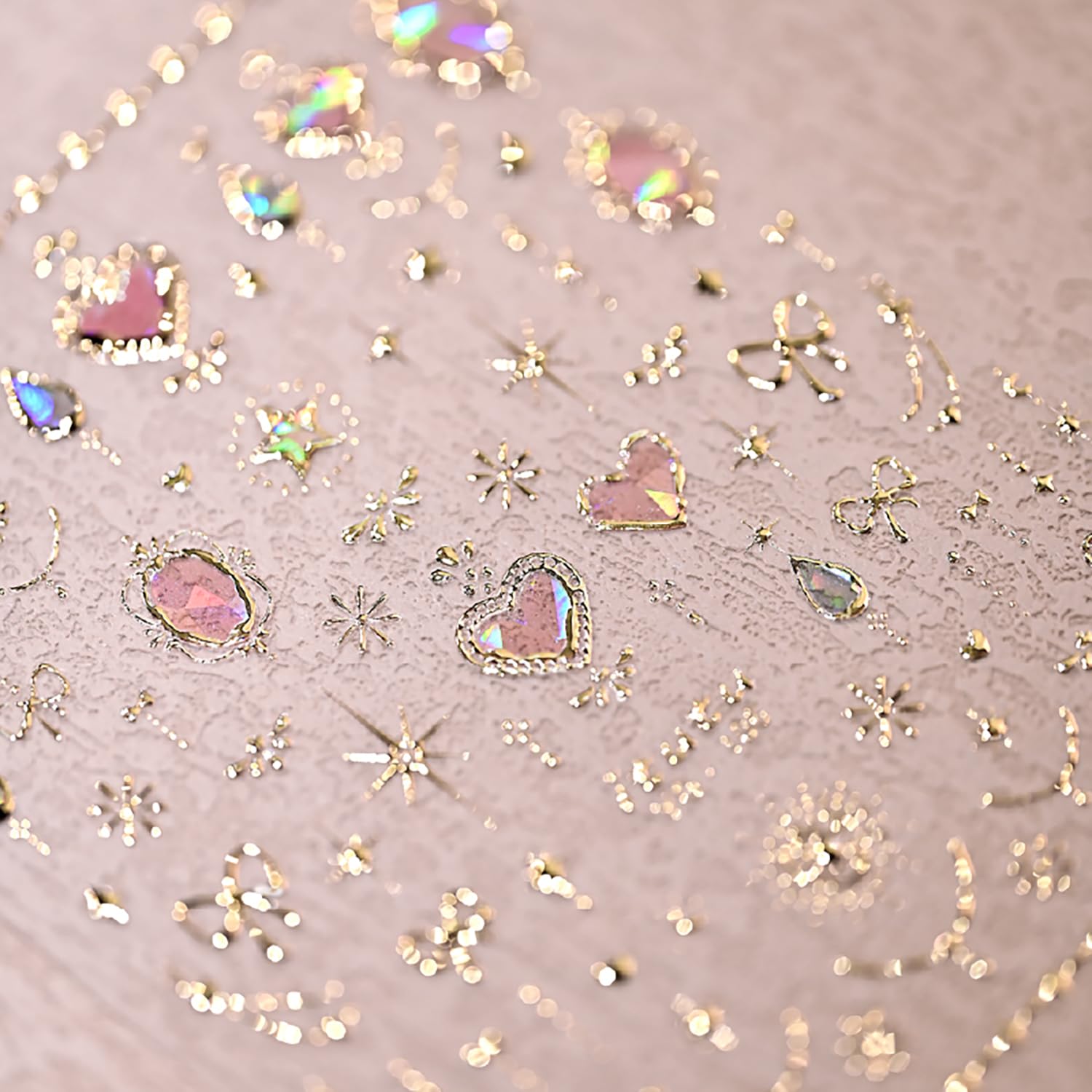 Rhspayh pink heart patterns set offering versatile DIY nail art options.