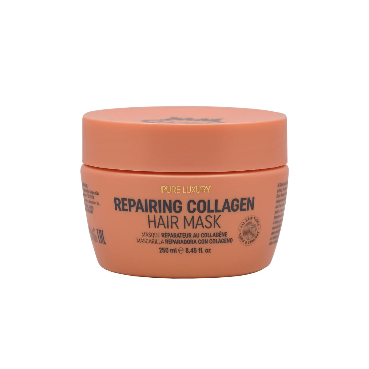 RICH Pure Luxury repairing hair mask with collagen nourishes damaged strands.
