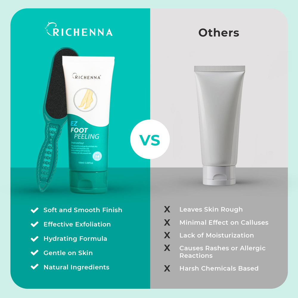 Richenna EZ Foot Care Cream lavender aroma soothing feet during use.