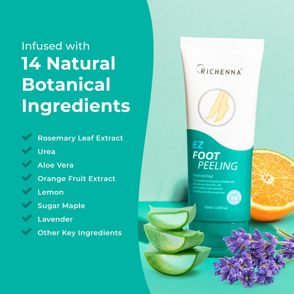 Richenna EZ Foot Care Cream texture shows deep hydration.
