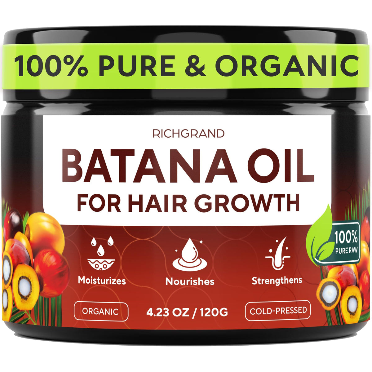 RichGrand Batana Oil bottle for hair growth support and nourishing roots.