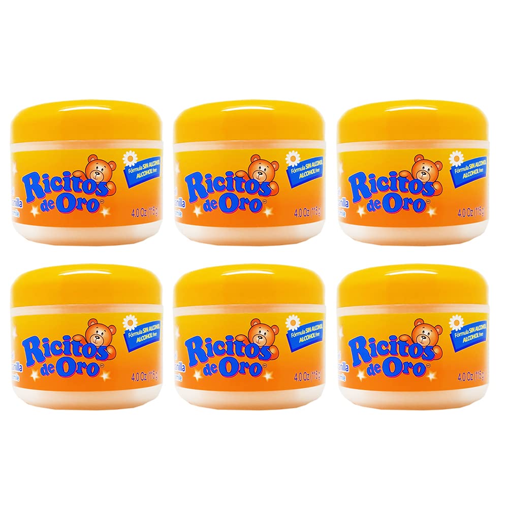 Ricitos de Oro Chamomile Styling Gel bottle highlights a gentle, alcohol-free formula for baby hair.
