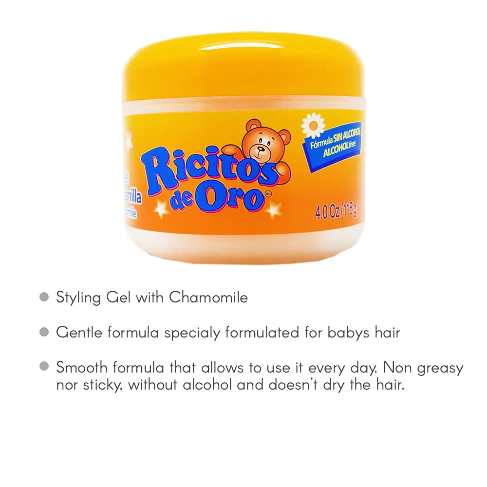 Ricitos de Oro Chamomile Styling Gel uses all-natural ingredients for gentle daily use.