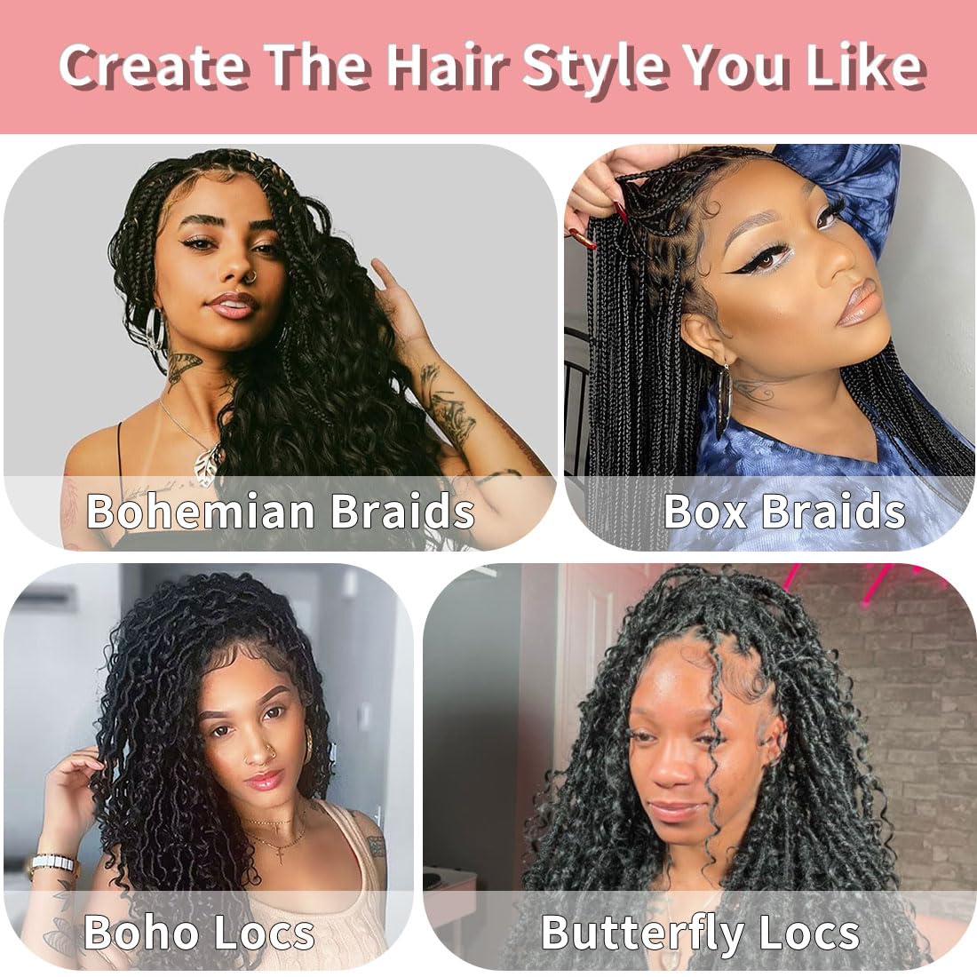 RICROF soft texture hair for comfortable, natural-looking boho braids