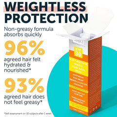 Rida color-protected hair SPF30 spray keeps vibrancy on sun days.