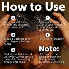 Rida Charcoal Scalp Scrub removes dandruff and flakes while hydrating the scalp
