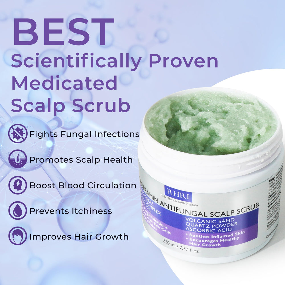 Rida Hair Scrub hand-lather demonstrates scalp cleansing action.