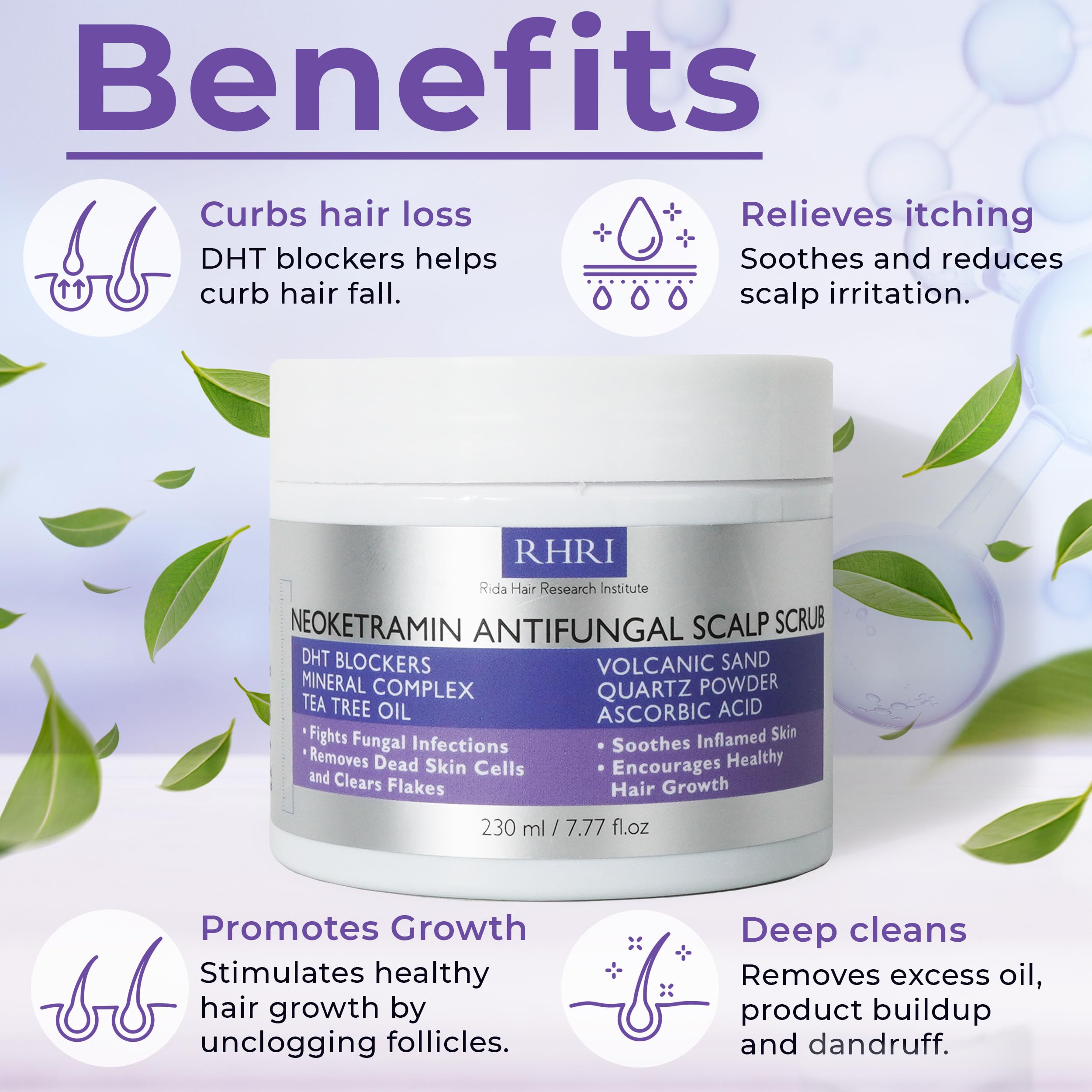 Rida Hair Anti Fungal Scrub scalp-application on irritated areas.