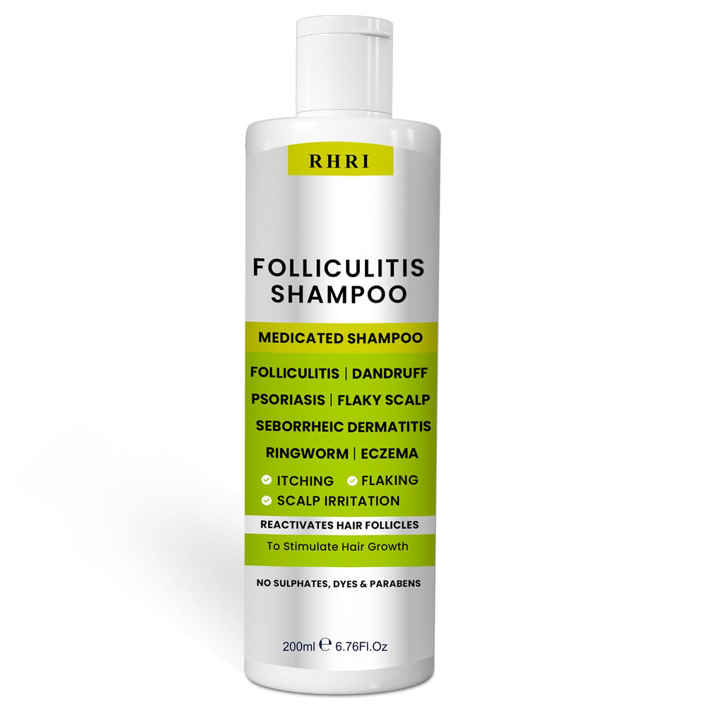 Rida Hair Research Institute anti-fungal shampoo bottle shown for scalp care and comfort.