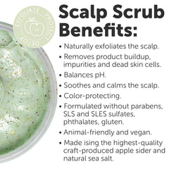 Rida Hair Research Institute Green Scalp Scrub being massaged into the scalp for refreshing cleanse.