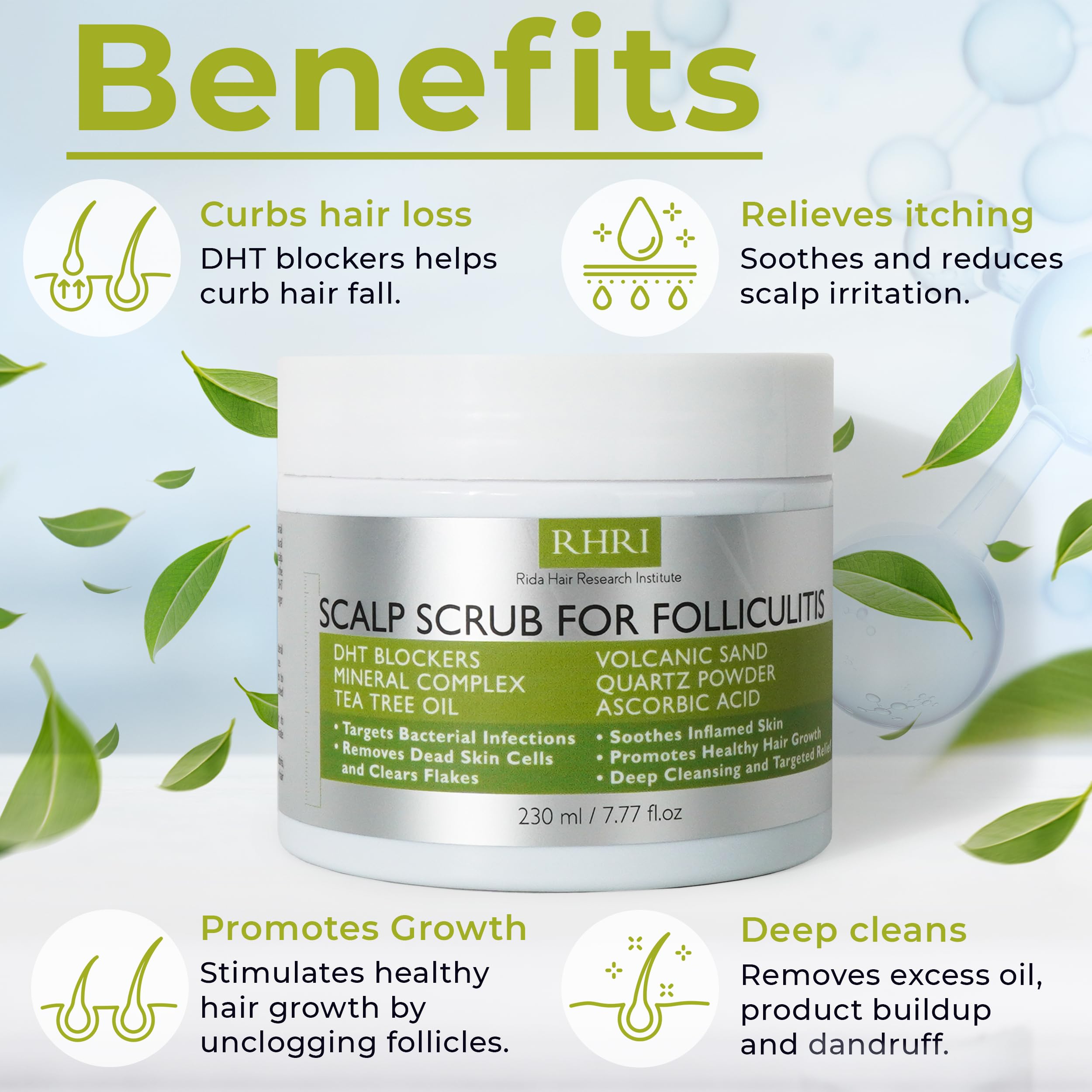 Rida Hair mineral complex and ascorbic acid balance the scalp moisture
