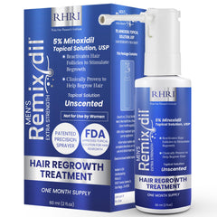 Rida Hair Minoxidil 5% bottle for daily use and visibility of density support
