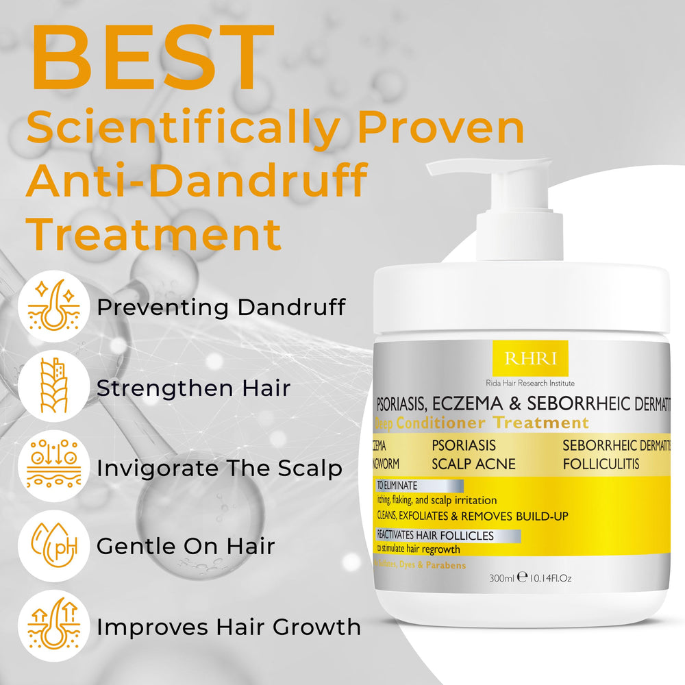 Rida anti fungal conditioner pump showing mineral complex benefits for scalp balance