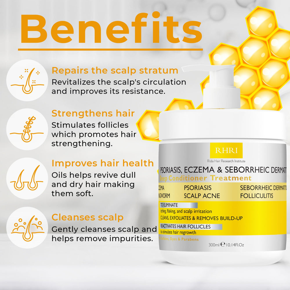 Rida anti fungal conditioner texture close-up highlighting creamy formula for dry scalp relief