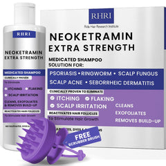 Rida anti-fungal shampoo bottle showing scalp comfort and flakes reduction potential