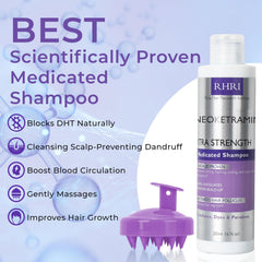 Rida anti-fungal shampoo with scrubber brush for thorough scalp cleansing