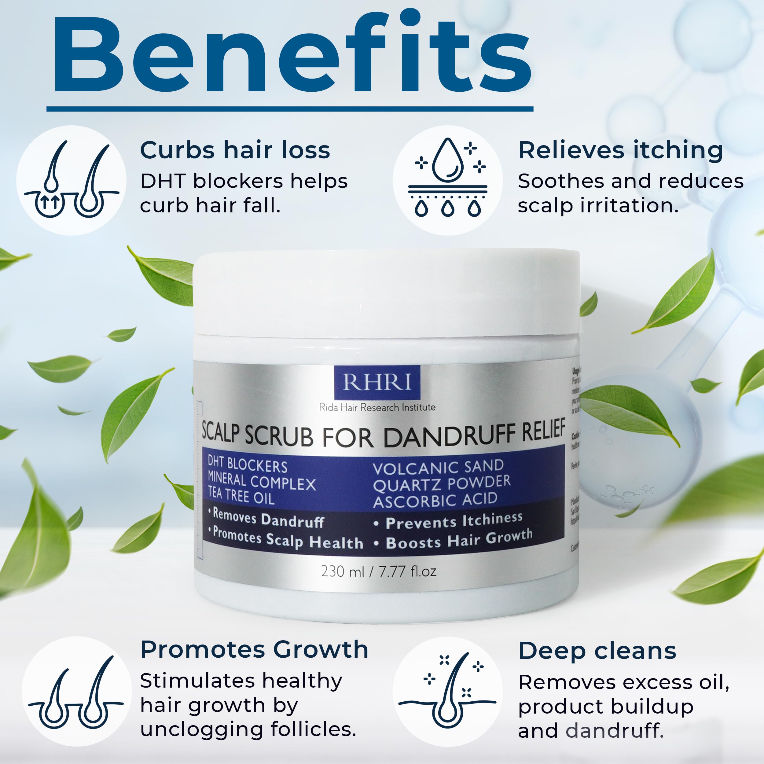 Rida Hair Research Institute biotin-zinc-spirulina blend for fuller-looking hair.
