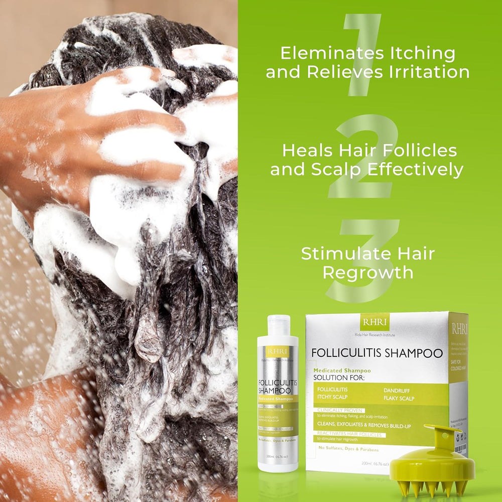 Rida Folliculitis Shampoo after-use scalp feels calmer and cleaner.