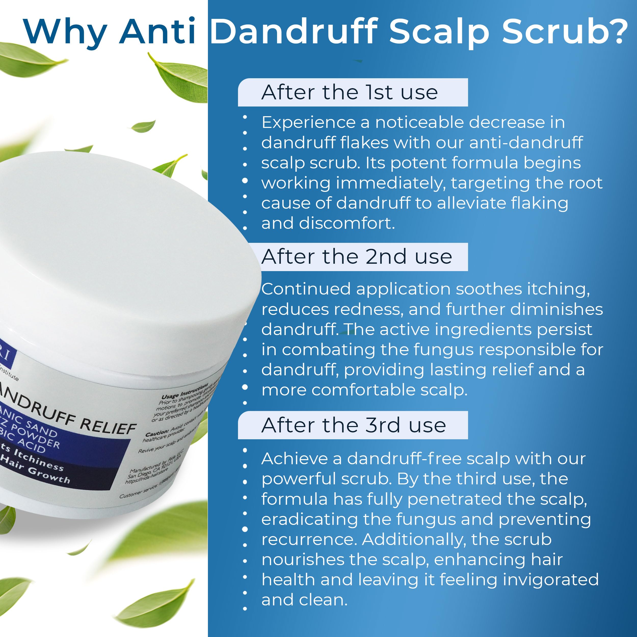 Rida Hair Research Institute salicylic acid step for dandruff relief and dryness.