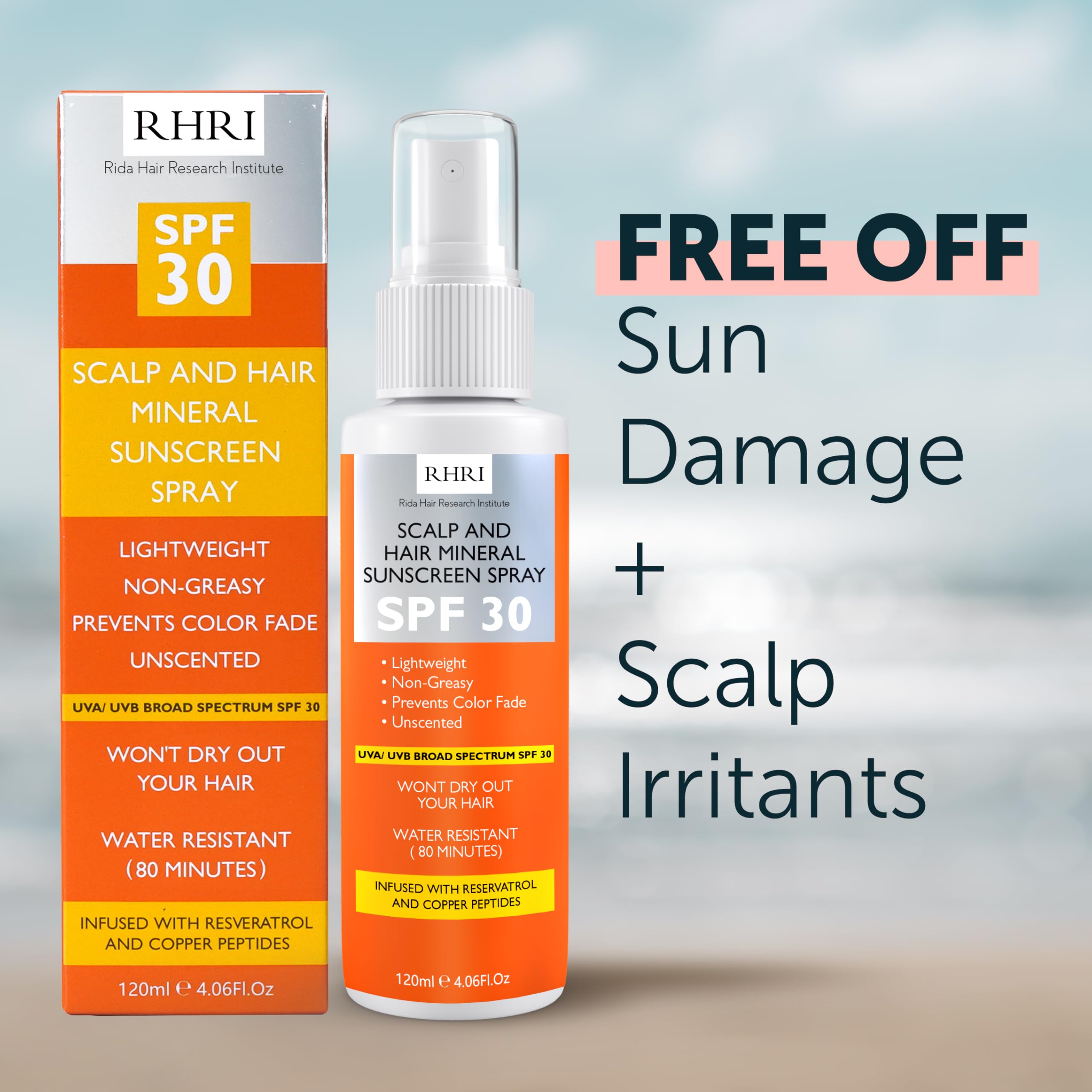 Rida lightweight non-greasy spray dries quickly on hair.