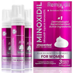 Rida Minoxidil 5% foam bottle for convenient daily application.
