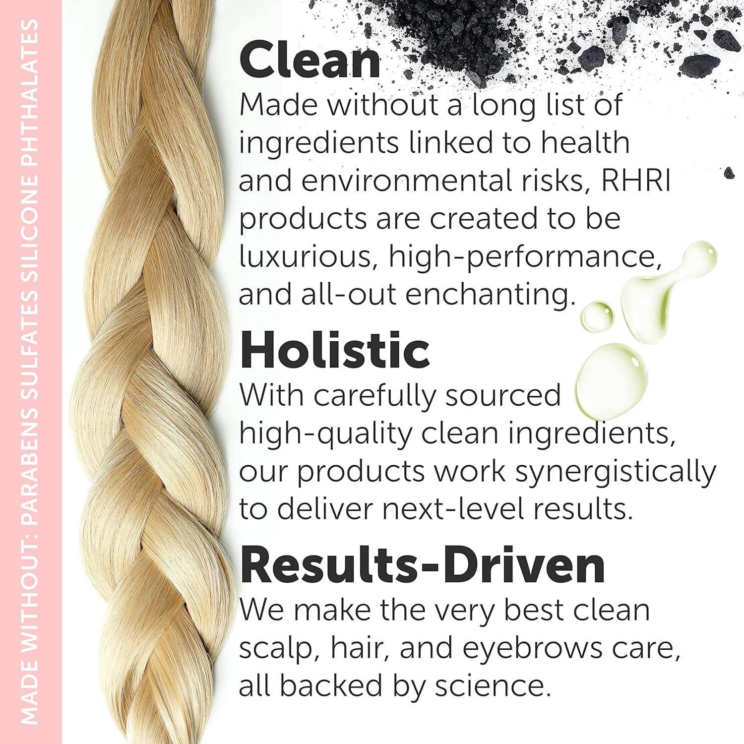 Rida Charcoal Scalp Scrub bottle promotes balanced scalp and lustrous hair
