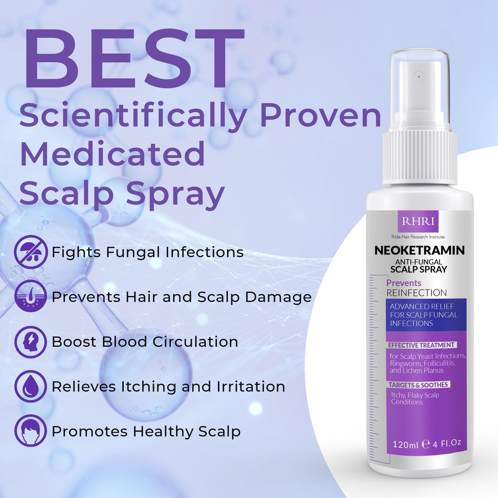 Neoketramin cooling mist from Rida for itchy scalp comfort during daily use.